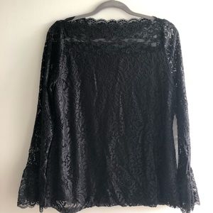 NWT! Boatneck black lace with long sleeves! Sexy!